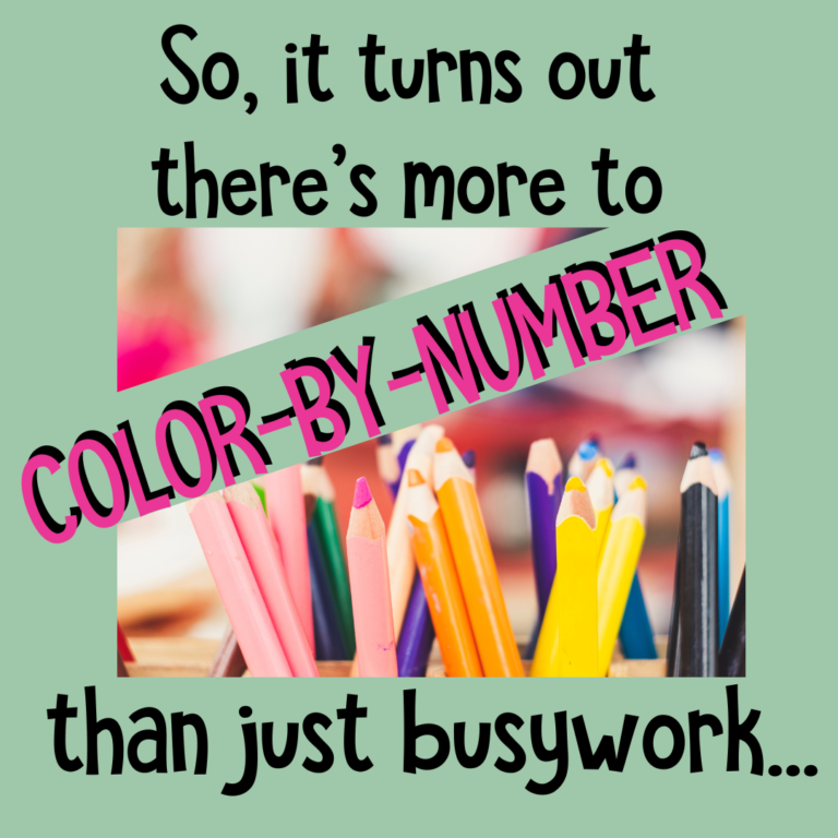 Color By Number Activities- not just busy work after all!