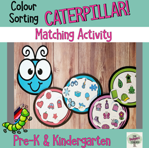 colour sorting caterpillar activity for pre-k and kindergarten