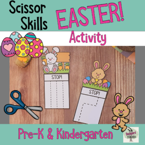 developing scissor skills with this fun easter themed activity
