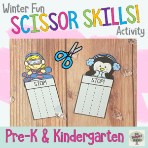 developing scissor skills with a fun winter-themed activity